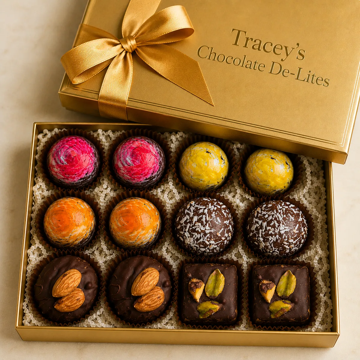 The Signature Collection, 12 De-⁠Lites in a gold box